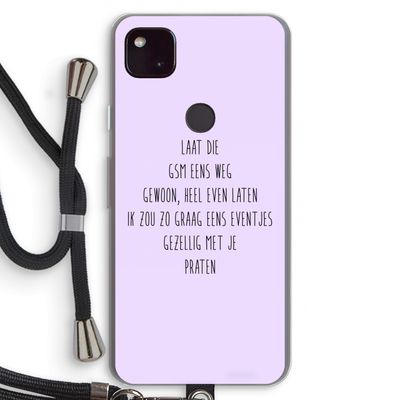 GSM: Pixel 4a 5G Transparant Hoesje met koord