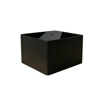 Stalen meubelpoot zwart vierkant 10 bij 10 cm en hoogte 5 cm
