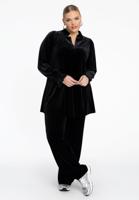 Yoek Broek lang VELOURS | Zwart | Maat 46/48