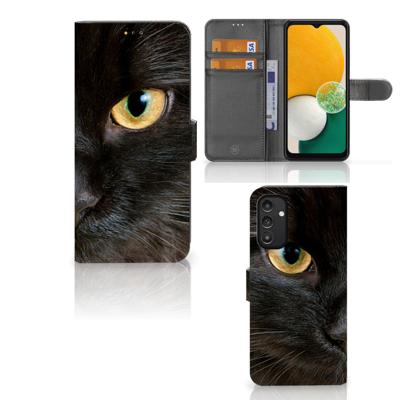 Samsung Galaxy A14 5G | Telefoonhoesje | Met pasjeshouder | Zwarte Kat