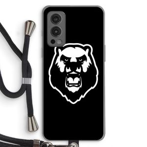 Angry Bear (black): OnePlus Nord 2 5G Transparant Hoesje met koord