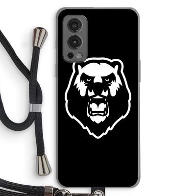Angry Bear (black): OnePlus Nord 2 5G Transparant Hoesje met koord