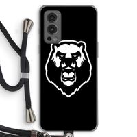 Angry Bear (black): OnePlus Nord 2 5G Transparant Hoesje met koord