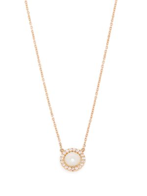 ROSEKEY collier à perles en or rose 18ct pavé de diamants