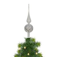 Decoris kerstboom piek - gedecoreerd - wit - ijslak - glas - H31 cm - kerstboompiek