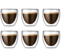 Bodum Dubbelwandige espressoglazen Pavina - gepatenteerd ventiel - 80 ml - 6 stuks