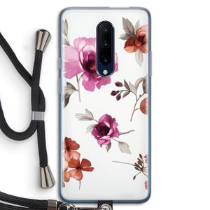 Geschilderde bloemen: OnePlus 7 Pro Transparant Hoesje met koord