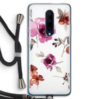Geschilderde bloemen: OnePlus 7 Pro Transparant Hoesje met koord