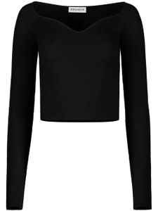 Nina Ricci haut crop à encolure cœur - Noir