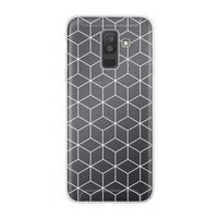 Zwart-witte kubussen: Samsung Galaxy A6 Plus (2018) Transparant Hoesje
