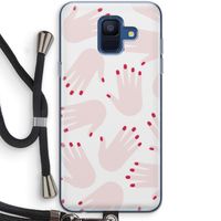 Hands pink: Samsung Galaxy A6 (2018) Transparant Hoesje met koord