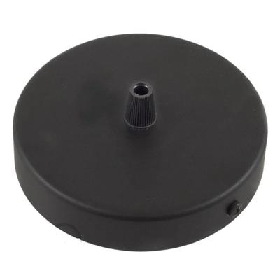 Plafondkap Zwart kap metaal rond 1 uitgang 12 cm