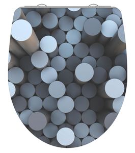 Schutte Duroplast High Gloss WC-bril ROUND DIPS met soft-close en quick-release
 - 82593 82593