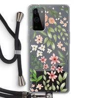 Botanical sweet flower heaven: OnePlus 9 Pro Transparant Hoesje met koord