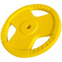 Gorilla Sports Gewicht - Halterschijf - 15 kg - Gripper Gietijzer rubber coating - thumbnail