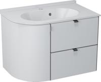 Gebogen Wastafelmeubel Sapho Pulse Rechts 75x52x45 cm Wit