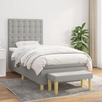 Boxspring met matras stof lichtgrijs 80x200 cm