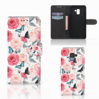 Samsung Galaxy A8 Plus (2018) Hoesje Butterfly Roses - thumbnail