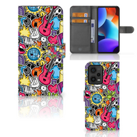 Xiaomi Redmi Note 12 Pro Plus Wallet Case met Pasjes Punk Rock - thumbnail