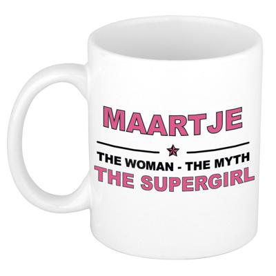 Maartje cadeau mok - Woman Myth Supergirl - naam koffiemok - 300 ml - collega - moederdag