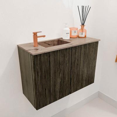 Toiletmeubel Mondiaz Joya Dlux | 60 cm | Meubelkleur Shadow | Faye wastafel Arena Wasbak Links | 1 kraangat