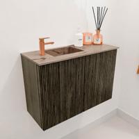 Toiletmeubel Mondiaz Joya Dlux | 60 cm | Meubelkleur Shadow | Faye wastafel Arena Wasbak Links | 1 kraangat