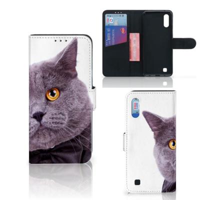 Samsung Galaxy M10 | Telefoonhoesje | Met pasjeshouder | Kat
