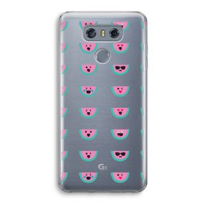 Smiley watermeloenprint: LG G6 Transparant Hoesje