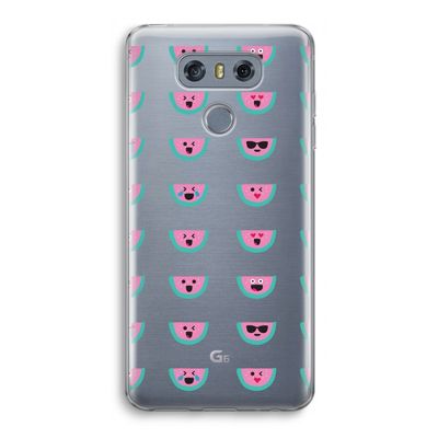 Smiley watermeloenprint: LG G6 Transparant Hoesje