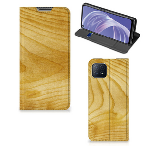 OPPO A73 5G Book Wallet Case Licht Hout