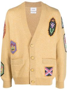 Barrie Scottish Symbols intarsia-knit cardigan - Jaune