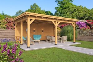 Overkapping Plat Dak Odense XL Type 2 Red Class Wood 550x378 cm- Plat dak- - Tuindeco