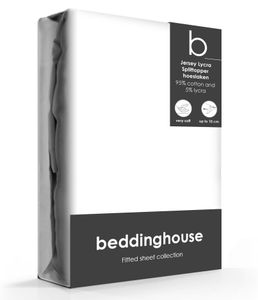 Beddinghouse Splittopper Hoeslaken Jersey-Lycra White-200 x 200/220 cm