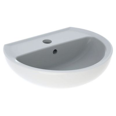 Geberit E-Con fontein rond 50x41 cm, met kraangat en overloop, wit