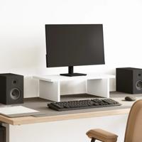 VidaXL Monitorstandaard 50x27x15 cm bewerkt hout wit