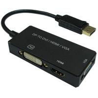 Value 12.99.3153 DisplayPort-kabel DisplayPort / DVI / HDMI / VGA Adapterkabel DisplayPort-stekker, DVI-D 24+1-polige bus, HDMI-A-bus, VGA-bus 15-polig 0.10 m