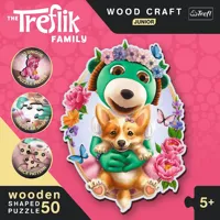 Trefl houten The Treflik familie junior puzzel - 50 stukjes