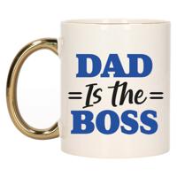 Cadeau koffie/thee mok papa - gouden oor - pap is de baas - 300 ml - Vaderdag