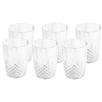 6x stuks kunststof drinkglazen/waterglazen 400 ml met kristaleffect