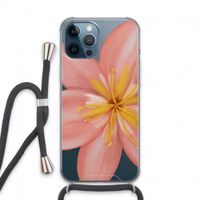 Pink Ellila Flower: iPhone 13 Pro Max Transparant Hoesje met koord