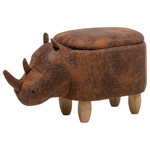 Beliani RHINO - Dierenhocker-Bruin-Kunstleer