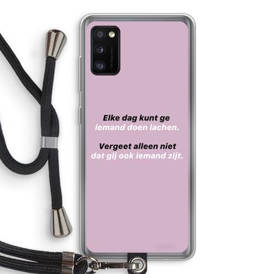 gij zijt ook iemand: Samsung Galaxy A41 Transparant Hoesje met koord gij zijt ook iemand: Samsung Galaxy A41 Transparant Hoesje met koord