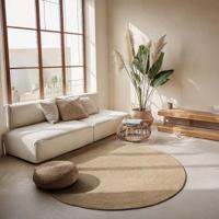 Jute Vloerkleed Geweven - Rond - Crème maat: xcm - materiaal: Jute - Dekbed-Discounter.nl