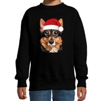 Kersttrui / sweater honden - kinderen - Duitse Herdershond - zwart - kerstmuts - Kerstmis
