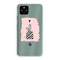 Zwart-wit cactus: Google Pixel 5a 5G Transparant Hoesje