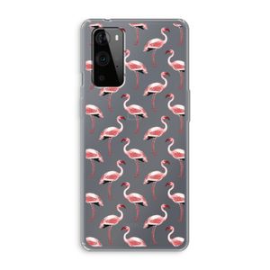 Flamingoprint groen: OnePlus 9 Pro Transparant Hoesje