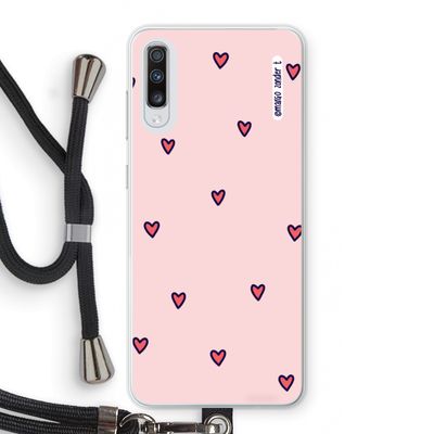 Hartjes: Samsung Galaxy A70 Transparant Hoesje met koord