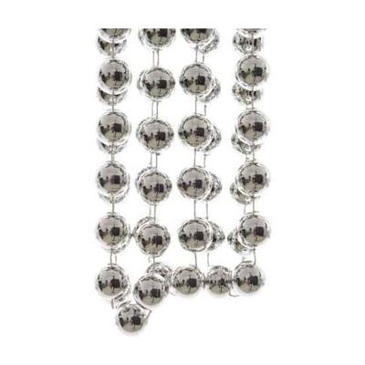 Kralenslinger XXL - 2x - zilver - 270 cm - D2 cm - kunststof - kerstboomversiering