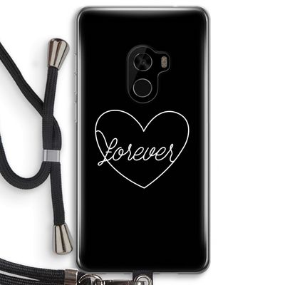 Forever heart black: Xiaomi Mi Mix 2 Transparant Hoesje met koord