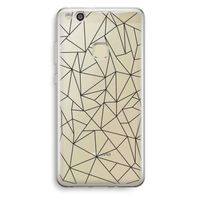 Geometrische lijnen zwart: Huawei Ascend P10 Lite Transparant Hoesje